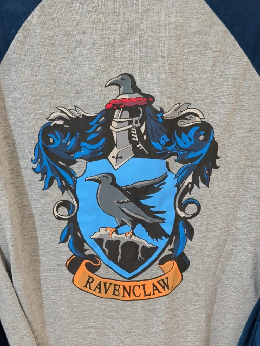 Warner Bros. Ravenclaw Raglan Nightshirt - Gray and Navy - Picture 3 of 3